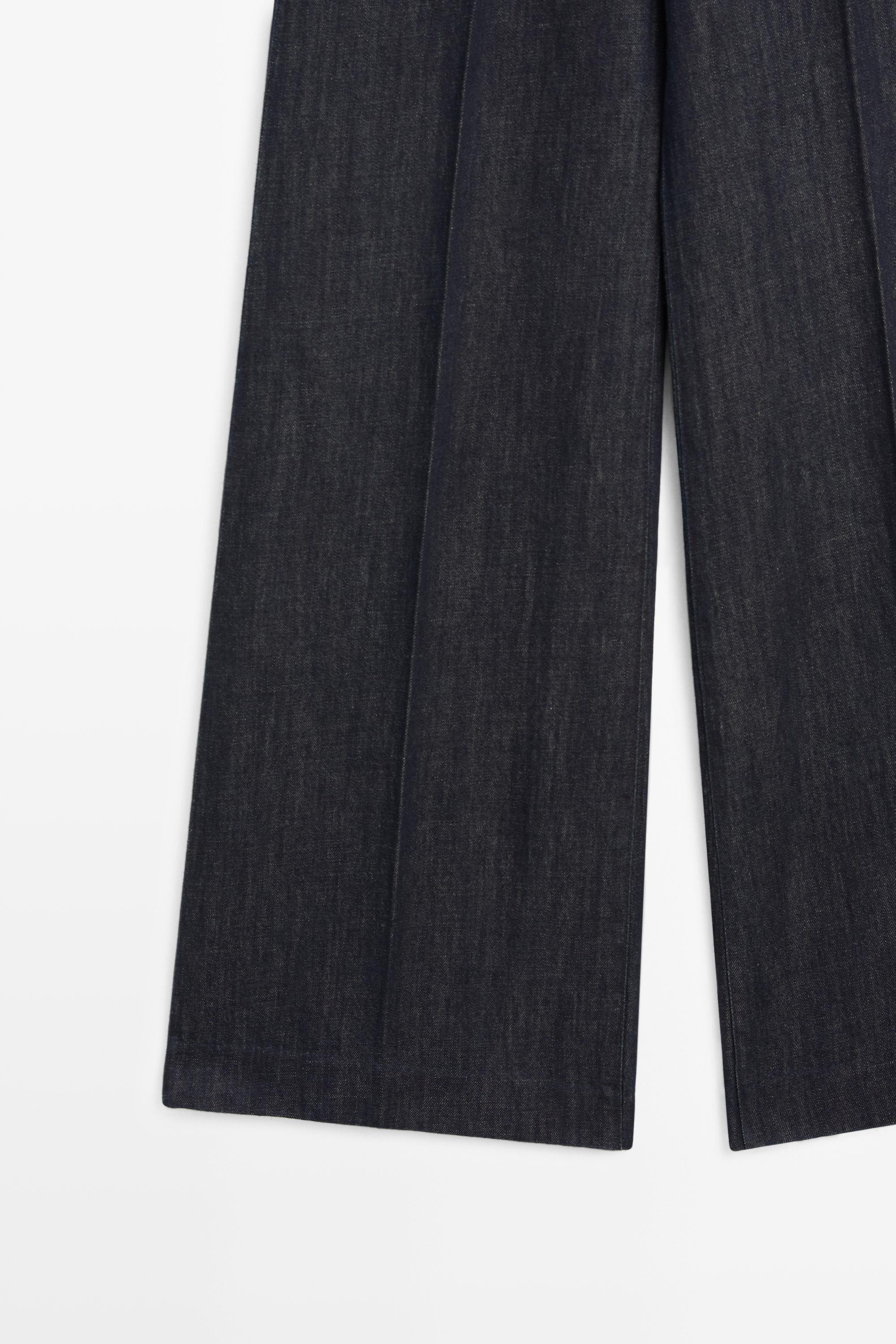 Pantalon palazzo denim taille haute